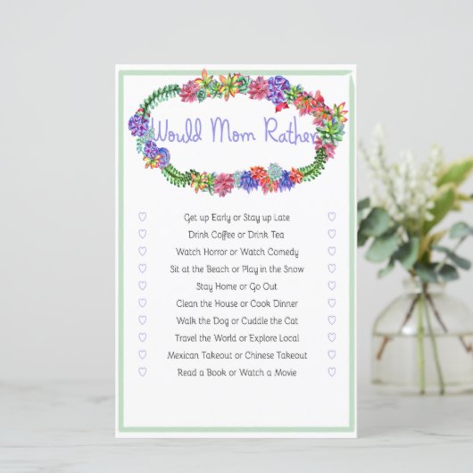 Zou mama liever een leuk Baby shower spelen? (Staand voorkant)