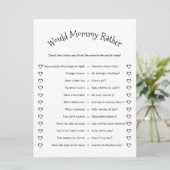 Zou mama liever minimalistisch Baby shower spel Kaart (Staand voorkant)