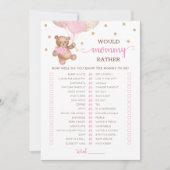 Zou mama liever spel Baby shower Party Kaart (Voorkant)