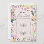 Zou mama liever spel Baby shower Party Kaart (Voorkant)