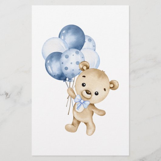 Zou mama liever Teddy Bear Boy Baby shower (Achterkant)