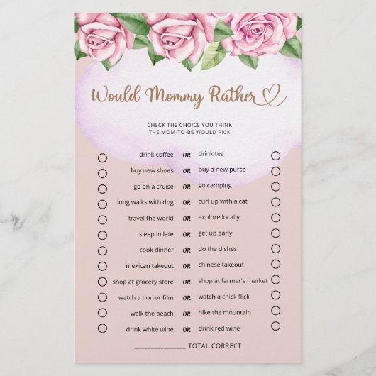 Zou mama liever teddybeer meisje Baby shower (Voorkant)