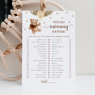 Zou mammie liever baby shower spel kaart