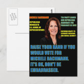 Zou u voor Michele Bachmann stemmen? Briefkaart (Voorkant / Achterkant)