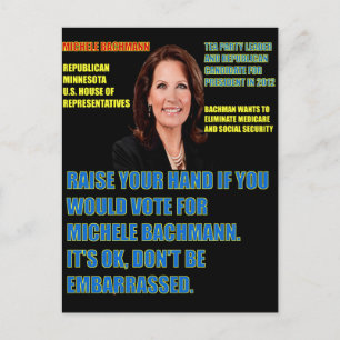 Zou u voor Michele Bachmann stemmen? Briefkaart