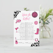 Zou ze haar liever niet-Cowgirl Disco Bachelorette Informatiekaartje (Staand voorkant)