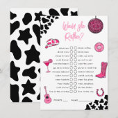 Zou ze haar liever niet-Cowgirl Disco Bachelorette Informatiekaartje (Voorkant / Achterkant)