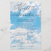 Zou ze liever 9 Vrijgezellenfeest spel wolken? (Voorkant)