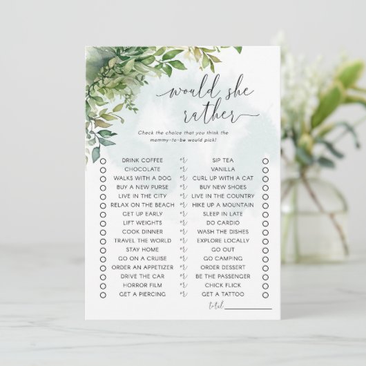 Zou ze liever Baby shower spelen? Kaart (Staand voorkant)