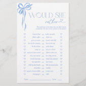 Zou ze liever Blue Bow Vrijgezellenfeest spel (Voorkant)