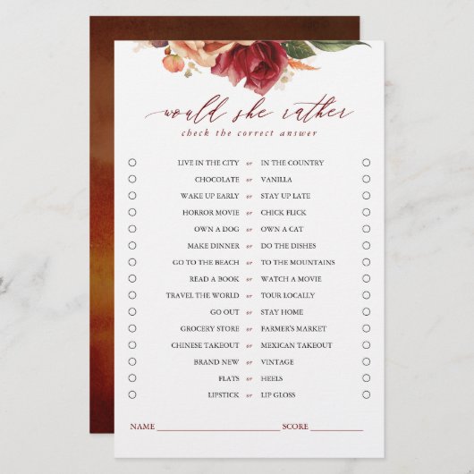 Zou ze liever Bridal Kaarten willen gamen? (Voorkant / Achterkant)