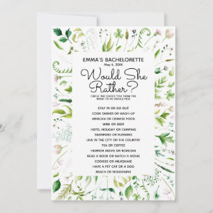 Zou ze liever bruids baby shower spel kaart