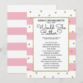 Zou ze liever bruids baby shower spel kaart (Voorkant / Achterkant)