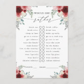 Zou ze liever Champagne Floral Party Game Enclo wi Informatiekaartje (Voorkant)