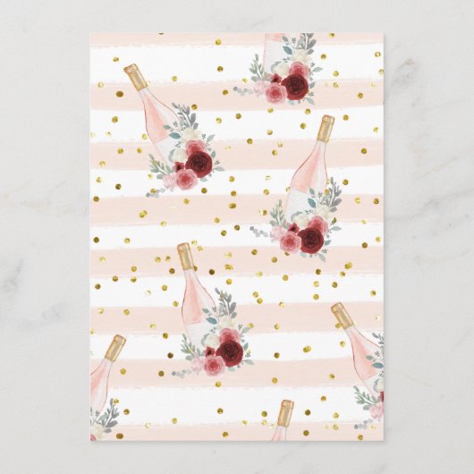 Zou ze liever Champagne Floral Party Game Enclo wi Informatiekaartje (Achterkant)