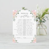 Zou ze liever Champagne Floral Party spelen? Informatiekaartje (Staand voorkant)