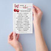 Zou ze liever Cherry Baby shower Game Kaart (Hand)