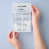 Zou ze liever cloud 9 Blue Vrijgezellenfeest spel Flyer (Hand)