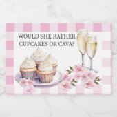 Zou ze liever cupcake of cava champagne sparkling wijnetiket (Enkel label)