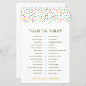 Zou ze liever een Baby shower-spel laten afdrukken (Voorkant / Achterkant)