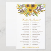 Zou ze liever een Baby shower-spel laten afdrukken (Voorkant / Achterkant)