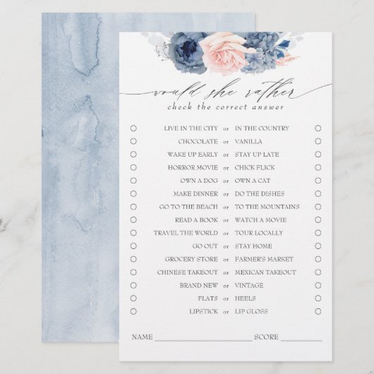 Zou ze liever een donkerblauw Vrijgezellenfeest sp (Voorkant / Achterkant)