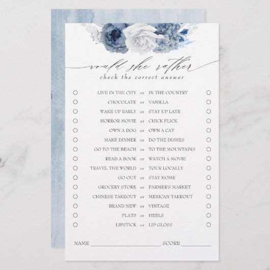 Zou ze liever een donkerblauw Vrijgezellenfeest sp (Voorkant / Achterkant)