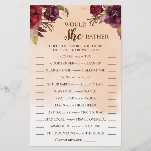 Zou ze liever een echte Burgundy Vrijgezellenfeest Flyer (Voorkant)