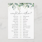 Zou ze liever een Eucalyptus Vrijgezellenfeest Gam Informatiekaartje (Voorkant)