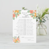 Zou ze liever een lichte cocktail bruids spel informatiekaartje (Staand voorkant)