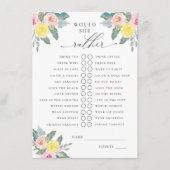 Zou ze liever een lichte cocktail bruids spel informatiekaartje (Voorkant)