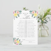 Zou ze liever een lichte cocktail bruids spel informatiekaartje (Staand voorkant)