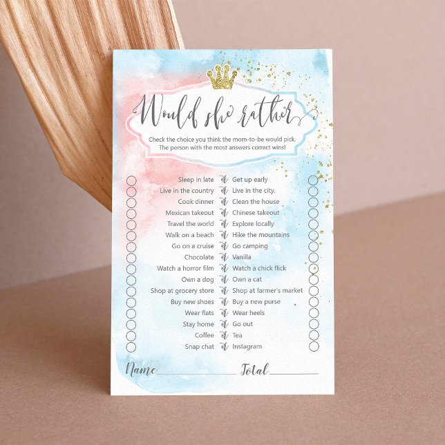 Zou ze liever een roze blauw goudgeslacht laten zi (Creator heeft geüpload)