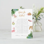 Zou ze liever een Tropisch Getaway Bachelorette Informatiekaartje (Staand voorkant)