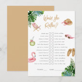 Zou ze liever een Tropisch Getaway Bachelorette Informatiekaartje (Voorkant / Achterkant)