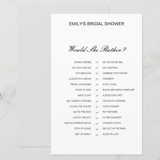 Zou ze liever een Vrijgezellenfeest-spel laten afd (Voorkant / Achterkant)