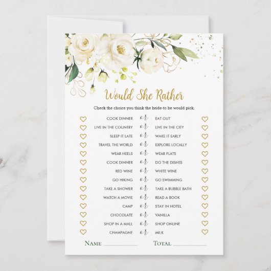 Zou ze liever een witte rozen Vrijgezellenfeest sp Kaart (Voorkant)