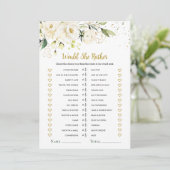 Zou ze liever een witte rozen Vrijgezellenfeest sp Kaart (Staand voorkant)