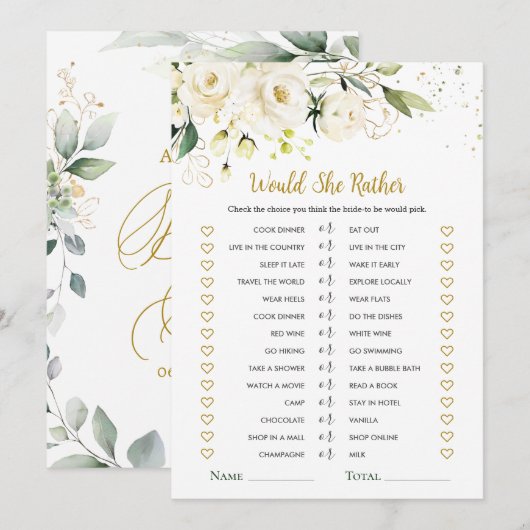 Zou ze liever een witte rozen Vrijgezellenfeest sp Kaart (Voorkant / Achterkant)