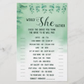 Zou ze liever Eucalyptus BridalShower-spelkaart he Flyer (Voorkant)