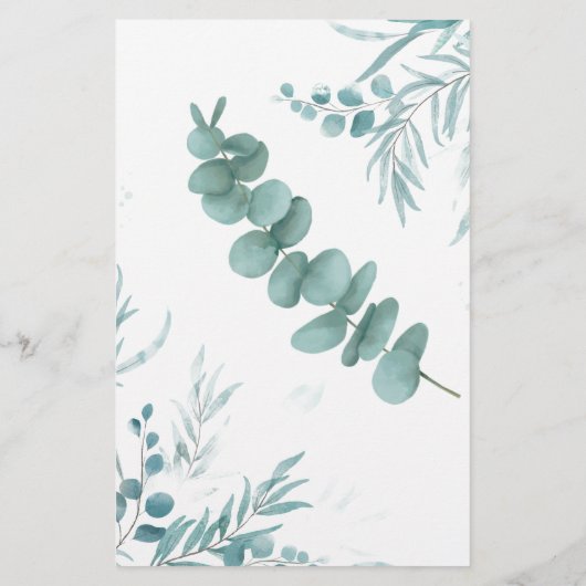 Zou ze liever Eucalyptus BridalShower-spelkaart he Flyer (Achterkant)