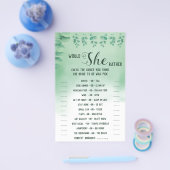 Zou ze liever Eucalyptus BridalShower-spelkaart he Flyer (Enkel)