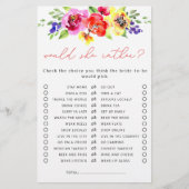 Zou ze liever fel bloemig Vrijgezellenfeest spel (Voorkant)