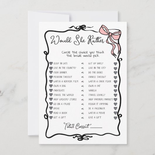 Zou ze liever hand getrokken boog Vrijgezellenfees Kaart (Voorkant)