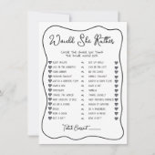 Zou ze liever handgetekend Vrijgezellenfeest spel Kaart (Voorkant)