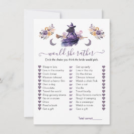 Zou ze liever heks Vrijgezellenfeest spel Kaart