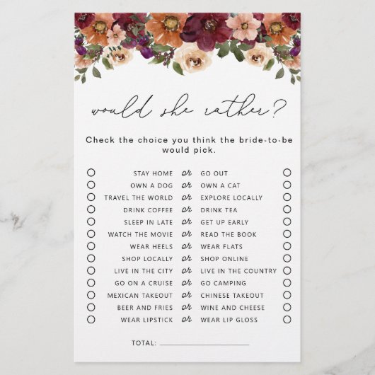 Zou ze liever Herfst bloemig Vrijgezellenfeest spe