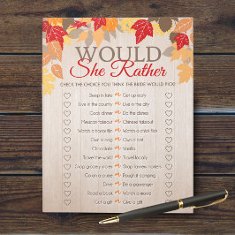 Zou ze liever Herfst Vrijgezellenfeest Game Pack Notitieblok