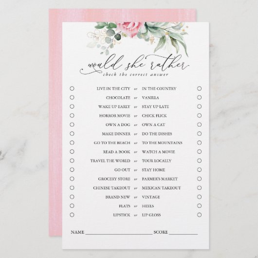 Zou ze liever het groene vrijdagspel willen winnen (Voorkant / Achterkant)