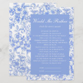Zou ze liever iets Schattige Blue Bridal spel (Voorkant / Achterkant)